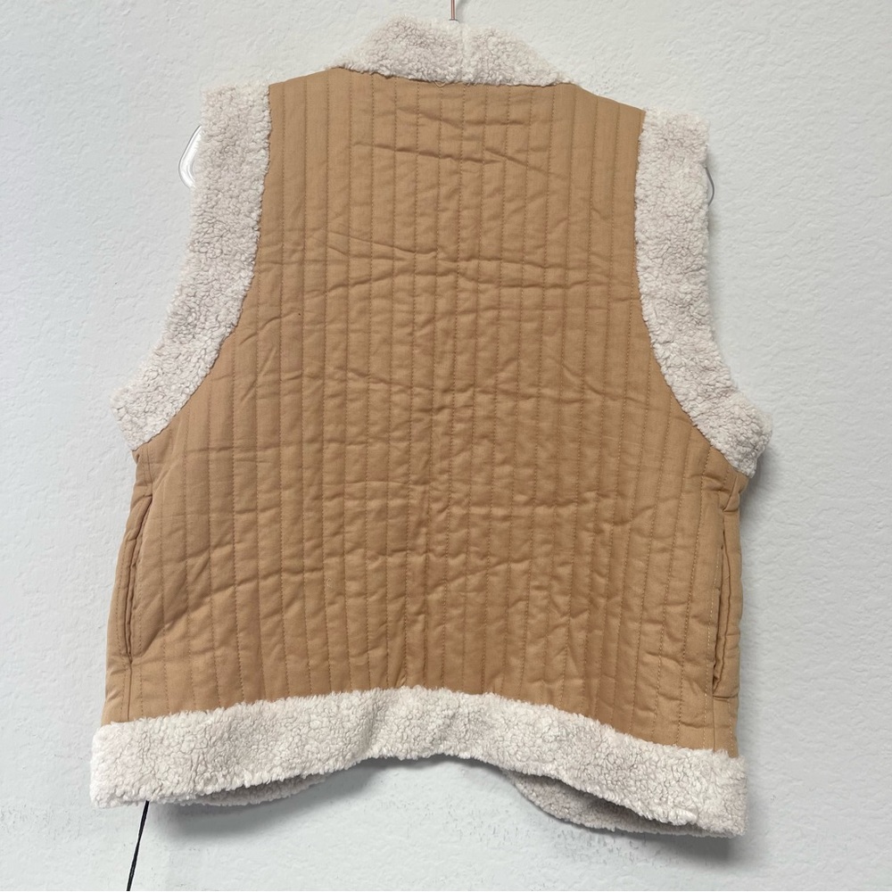 SPELL Belladonna Reversible Faux Shearling Vest Tan Size Small - Picture 4 of 6